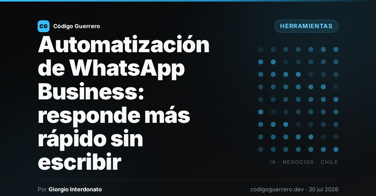 Automatización de WhatsApp Business: responde más rápido sin escribir