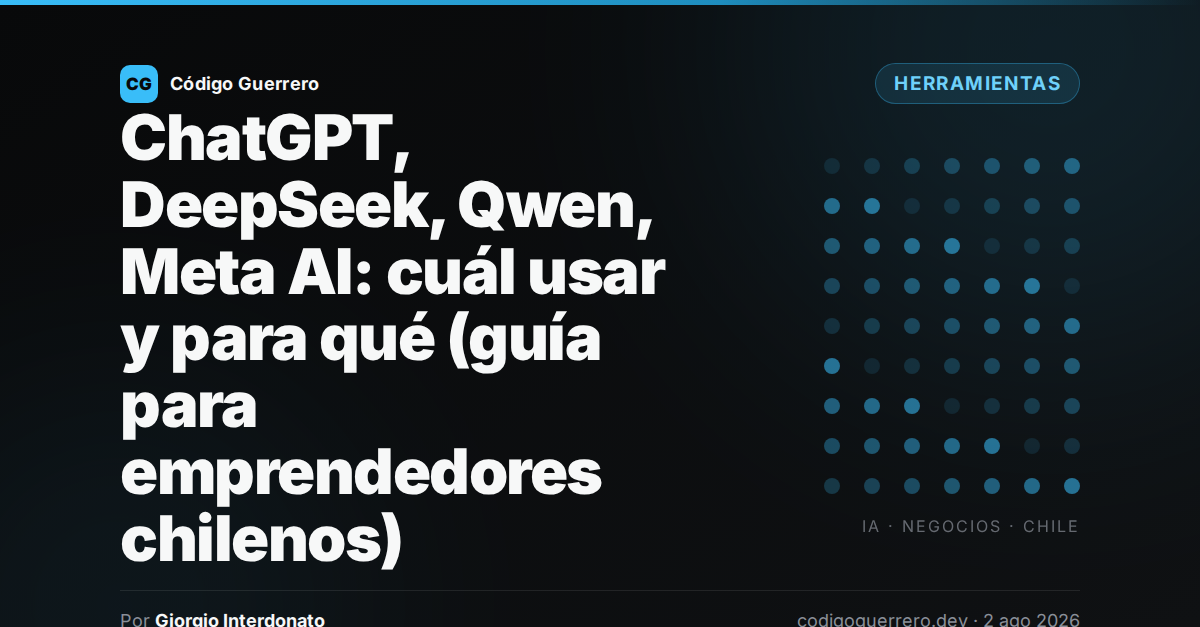 ChatGPT, DeepSeek, Qwen, Meta AI: cuál usar y para qué (guía para emprendedores chilenos)