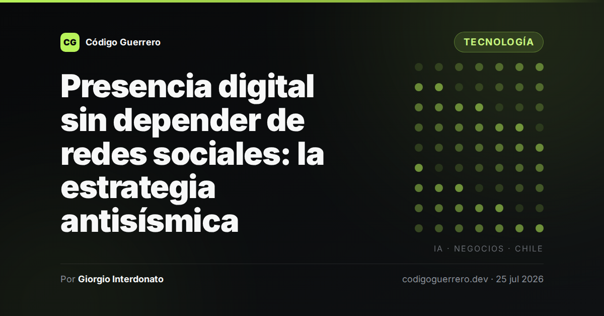 Presencia digital sin depender de redes sociales: la estrategia antisísmica