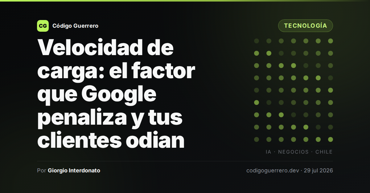 Velocidad de carga: el factor que Google penaliza y tus clientes odian