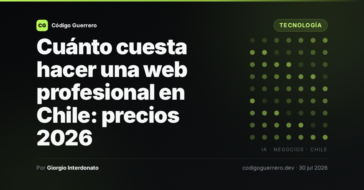 Cuánto cuesta hacer una web profesional en Chile: precios 2026