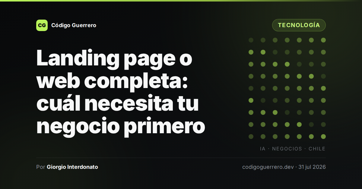 Landing page o web completa: cuál necesita tu negocio primero