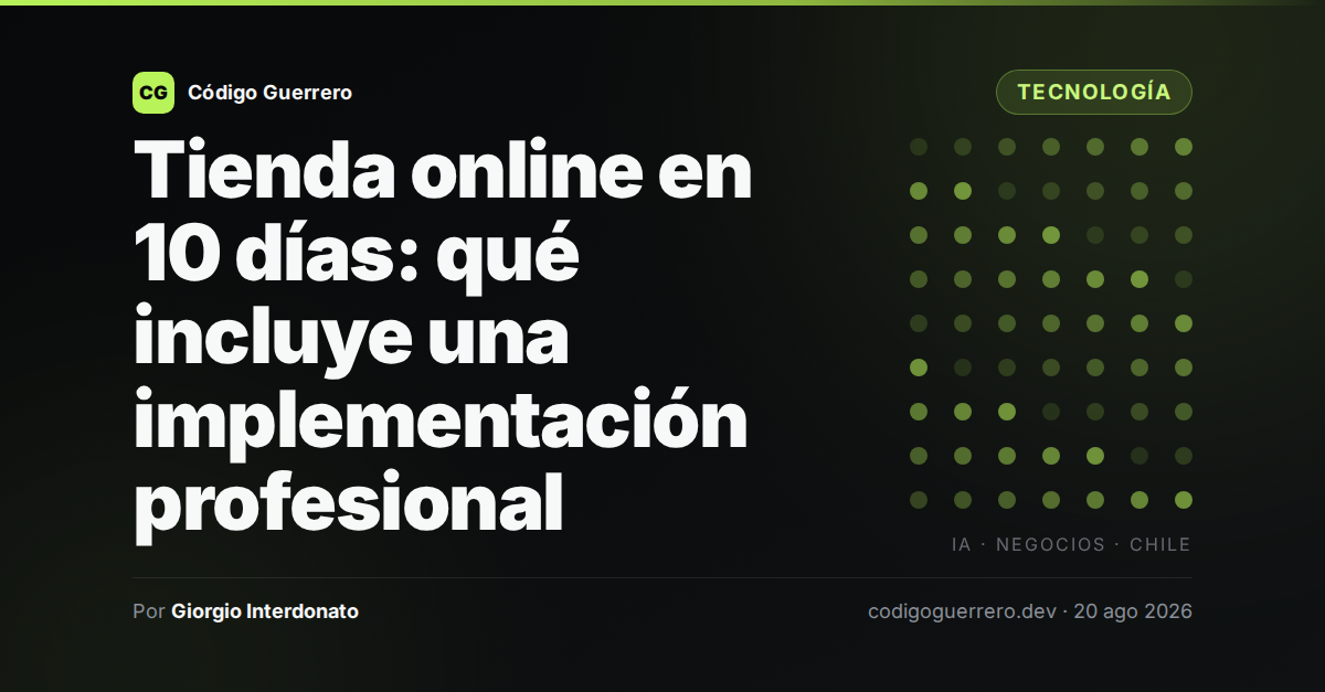 Tienda online en 10 días: qué incluye una implementación profesional