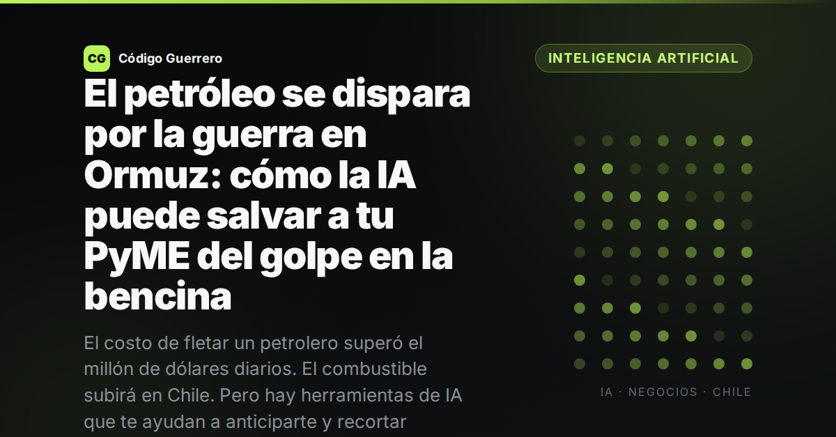 El petróleo se dispara por la guerra en Ormuz: cómo la IA puede salvar a tu PyME del golpe en la bencina