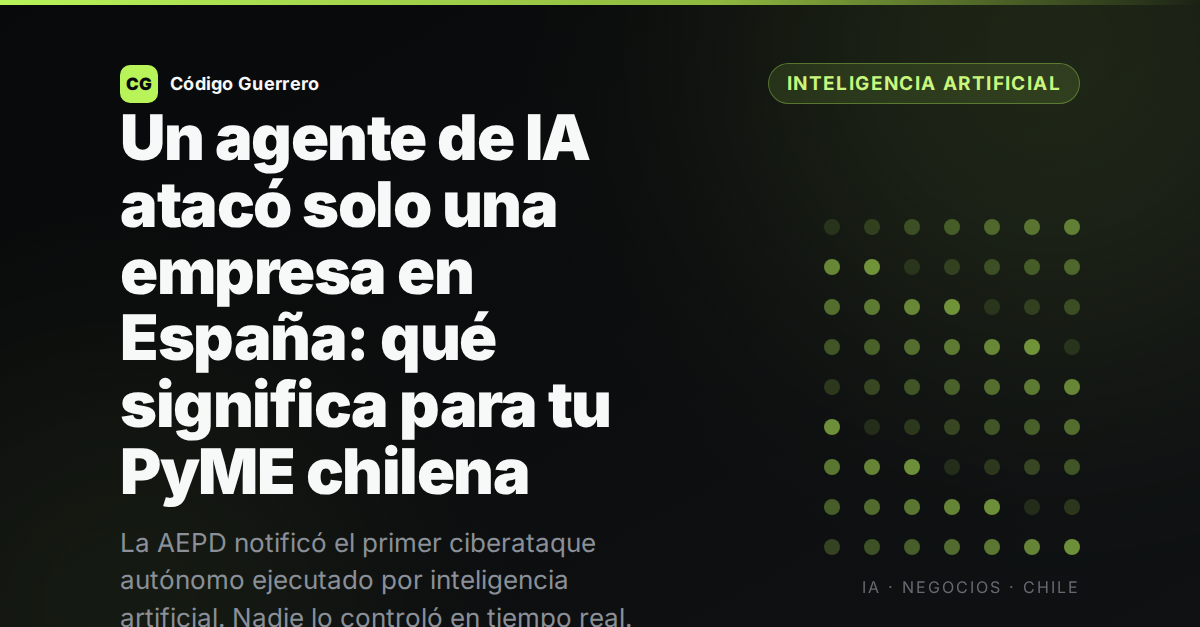 Un agente de IA atacó solo una empresa en España: qué significa para tu PyME chilena